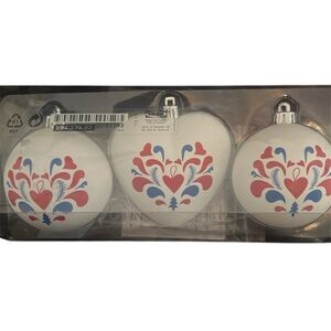 IKEA Vinterfest Christmas Ornaments White Set of 3